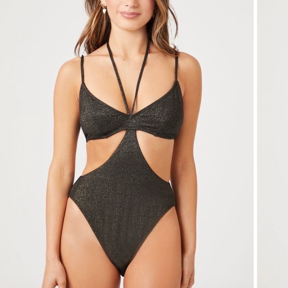 Gold Glitter Swim One Piece NWT
